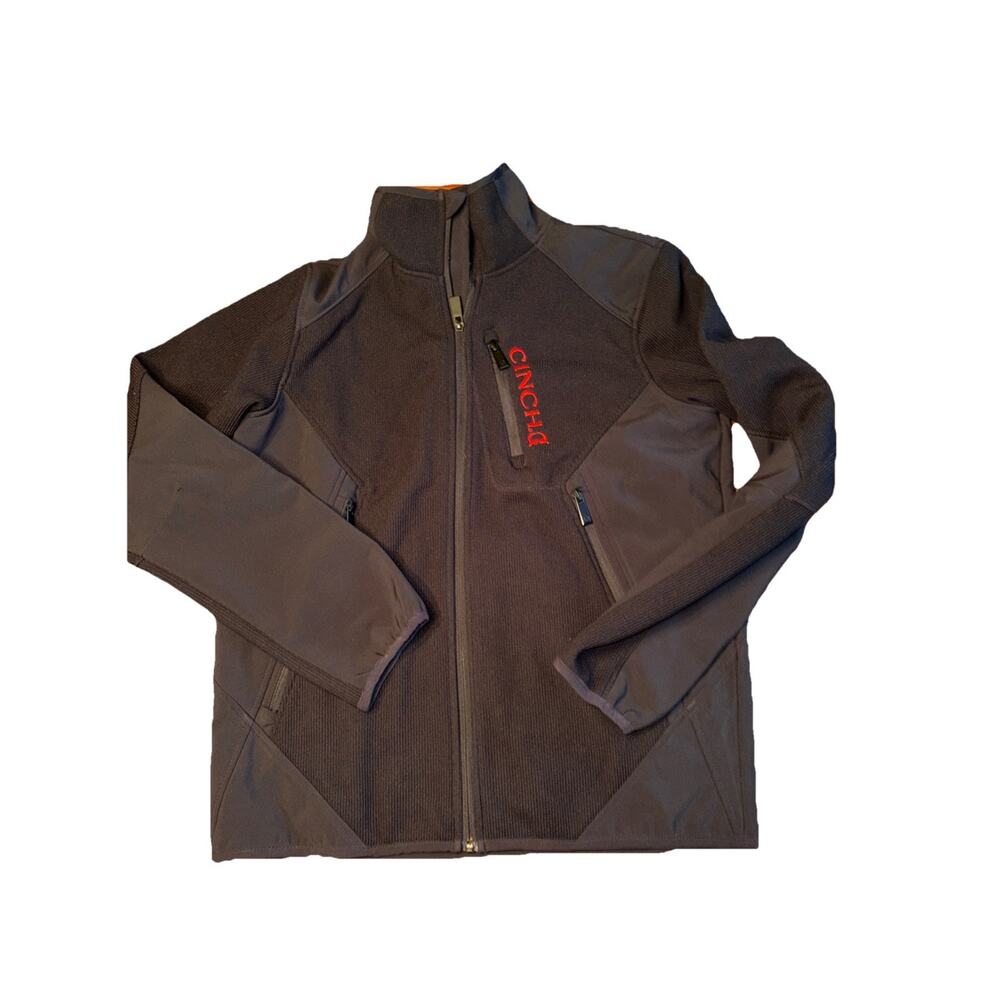Cinch Soft Shell Jacket Men S Black Full Zip Waffle Knit Western Coat